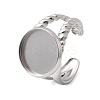 304 Stainless Steel Cuff Ring Components STAS-P454-01D-P-1