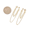 Brass & 304 Stainless Tassel Steel Stud Earrings EJEW-JE06879-4
