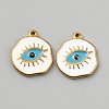 Stainless Steel Enamel Pendants STAS-WH0430-13G-1