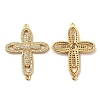 Brass Micro Pave Clear Cubic Zirconia Connetor Charms KK-A180-10G-1