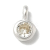 925 Sterling Silver Cubic Zirconia Flat Round Charms STER-R002-02S-07-1