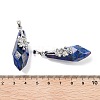Natural Lapis Lazuli Faceted Teardrop Pendants G-Q163-04P-02-3