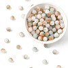200G Frosted Baking Paint Crackle Glass Beads with Glitter Powder DGLA-YW0001-56C-1