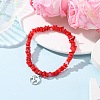 12Pcs 12 Styles Constellation Non-Tarnish 304 Stainless Steel Charms Bracelets BJEW-JB12479-4
