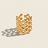 304 Stainless Steel Mesh Shape Statement Cuff Open Rings for Women IZ9606-1