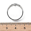 Non-Tarnish 304 Stainless Steel Hollow Out Flower Adjustable Ring RJEW-T027-03P-4