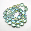 Faceted Electroplate Crystal Glass Oval Beads Strands EGLA-F059B-10-2