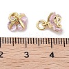 Brass Micro Pave Cubic Zirconia Charms KK-C051-14G-03-3