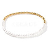 Minimalist Brass & Plastic Imitation Pearl Round Beads Stretch Bracelets for Women OV6475-4-1