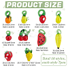 50Pcs 10 Styles Fruit Theme Glass Pendants GGLA-PH0001-70-2