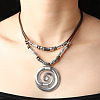 Bohemian Vortex Alloy Pendant Waxed Cord Double Layered Necklaces for Women FS-WGC1D93-01-2