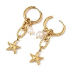 Ocean Theme 304 Stainless Steel Dangle Hoop Earrings EJEW-JE07357-3