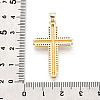 Brass Micro Pave Clear Cubic Zirconia Pendants KK-T080-08G-3