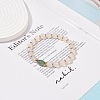 Natural Moss Agate Oval & White Agate Beaded Stretch Bracelet BJEW-JB08696-2