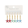 Ocean Series 304 Stainless Steel Enamel Dangle Earrings EJEW-K017-01C-G-4