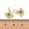 Real 18K Gold Plated Brass Micro Pave Cubic Zirconia Pendants KK-L209-039G-08-3