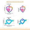 60Pcs 2 Style Rack Plating Rainbow Color 304 Stainless Steel Pendants STAS-DC0008-42-2