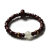 Blood Sandalwood Bamboo Joint Beaded Stretch Bracelet BJEW-B080-13C-1