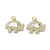 Brass Micro Pave Cubic Zirconia Charms KK-G485-24B-G-1