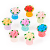 8Pcs 8 Colors Luminous Resin Rose Ornaments RESI-TA0002-82-3