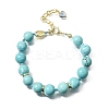 Natural Magnesite Round Beaded Bracelets for Women BJEW-A170-01G-4