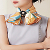 2Pcs 2 Colors Flower Golden Alloy Enamel Scarf Buckle Ring AJEW-LP0010-57-3
