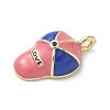 Brass Micro Pave Cubic Zirconia Enamel Pendants KK-L248-17G-2
