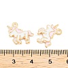 Light Gold Plated Alloy Enamel Pendants ENAM-M219-08KCG-01-3