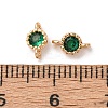 Brass Pave Green Cubic Zirconia Connector Charms ZIRC-L105-11G-3