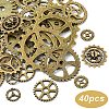 40Pcs 8 Styles Tibetan Style Alloy Pendants TIBEP-YW0002-06-1