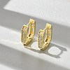 Oval Brass Micro Pave Clear Cubic Zirconia Hoop Earrings EJEW-D311-047G-1