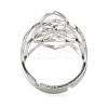 Non-Tarnish Hollow Flower 304 Stainless Steel Adjustable Rings for Women LS-RJEW-N048-06P-3