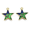 Alloy Enamel Pendants PALLOY-T075-71G-RS-1