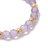 Natural Amethyst Beaded Stretch Rings for Women RJEW-JR00868-02-4