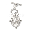 Brass Micro Pave Clear Cubic Zirconia Toggle Clasps KK-N254-75P-3