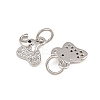 Brass Micro Pave Clear Cubic Zirconia Charms KK-H292-56C-P-2