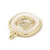 Rack Plating Brass Micro Pave Clear Cubic Zirconia Pendants KK-E102-33G-P-2