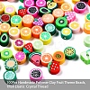 100Pcs Handmade Polymer Clay Fruit Theme Beads DIY-YW0002-40-2