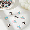 40Pcs 2 Colors Alloy Enamel Pendants ENAM-LP0001-91-1