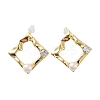 Natural Pearl Rhombus Stud Earrings EJEW-P256-92G-1
