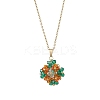 3Pcs 3 Colors Glass Seed Beaded Clover Pendant 304 Stainless Steel Cable Chain Necklaces for Women NJEW-MZ00128-5
