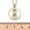 Flat Round with Number 8 Shell & Cubic Zirconia Pendant Necklaces LS-NJEW-D288-04G-3
