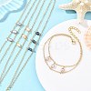 Brass Cable Chains & Rice Natural Cultured Freshwater Pearl Double Layers Bracelets for Women BJEW-JB14135-1