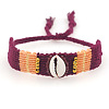 Unique Hand-Woven Cowrie Shell Adjustable Cord Bracelets for Women AO5455-4-1