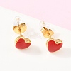 Heart 304 Stainless Steel Enamel Necklaces & Stud Earrings Sets for Women SJEW-K003-03G-3