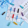 10Pcs Triple Natural Malaysia Jade Round Beaded Connector Charms PALLOY-SW00003-04-4