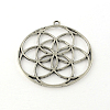 Tibetan Style Flower Alloy Pendants TIBEP-R345-41AS-NR-1