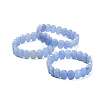 Oval Natural Malaysia Jade Beaded Stretch Bracelets G-P589-02A-7