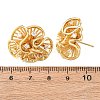 Flower Brass Micro Pave Clear Cubic Zirconia Stud Earrings EJEW-D346-01G-6