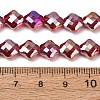 Electroplate Transparent Glass Beads Strands GL-CBA7A17-02A-02-3